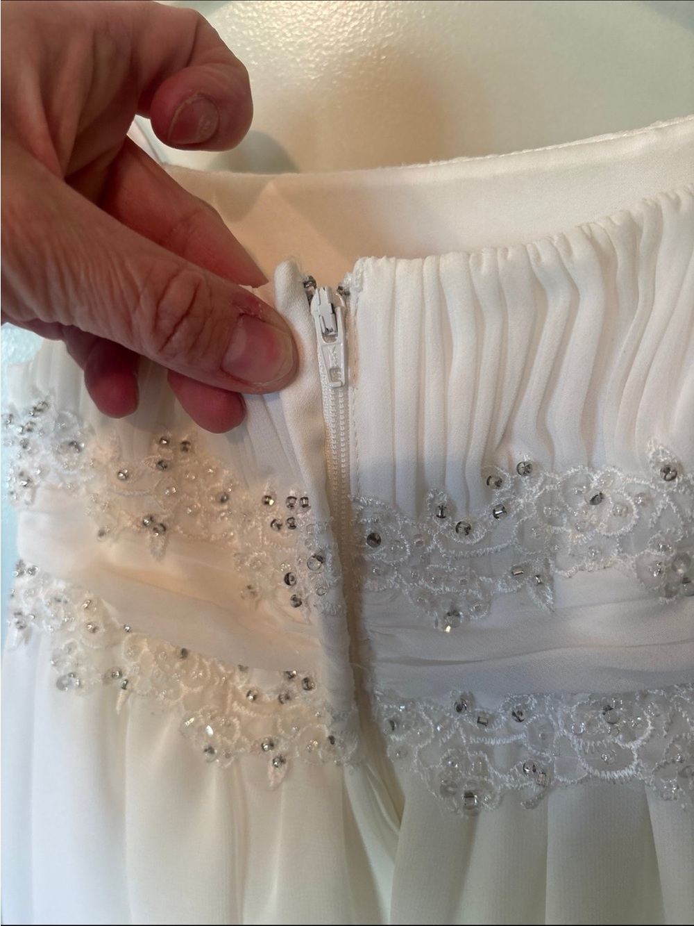 Girls Ivory Spaghetti-Strap Flower Girl Dress - Picture 6 of 8